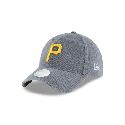 Grey Pittsburgh Pirates Hat - New Era MLB Faded Denim 9TWENTY Adjustable Caps USA1056987